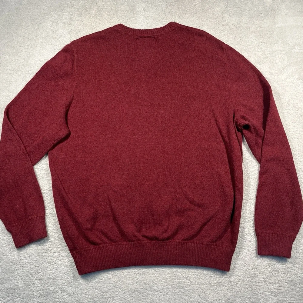 Vintage Y2K American Eagle V-Neck Sweater Mens XL Burgundy‎ Heather 100% Cotton